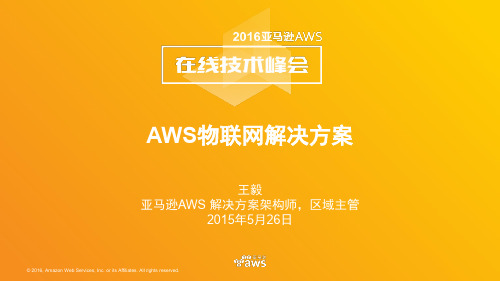 2016 Virtual Summit-Track 4-AWS物联网解决方案-Wang Davy