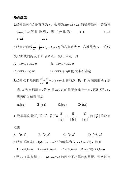 高考数学热点题型