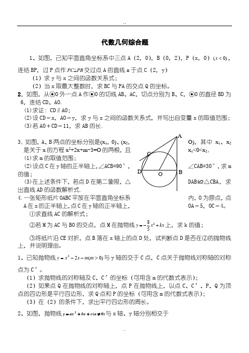 代数几何综合题(含答案)