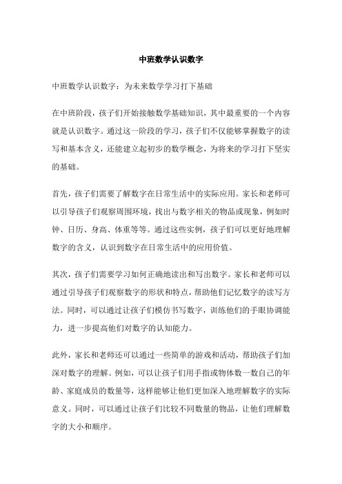 中班数学认识数字