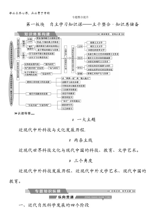 2018版高考历史(全国)一轮复习教师配套文稿：专题十五专题整合提升含解析