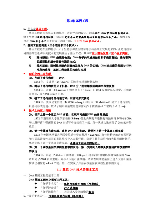 第3章  基因工程 期末复习知识点总结【新教材】人教版高中生物选择性必修三