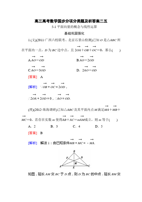 高三高考数学国步分项分类题及析答案二五