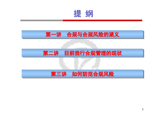 新版银行合规风险管理培训课件