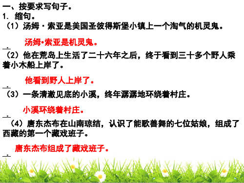 部编版六年级语文下册总复习专题三句子专项练习PPT