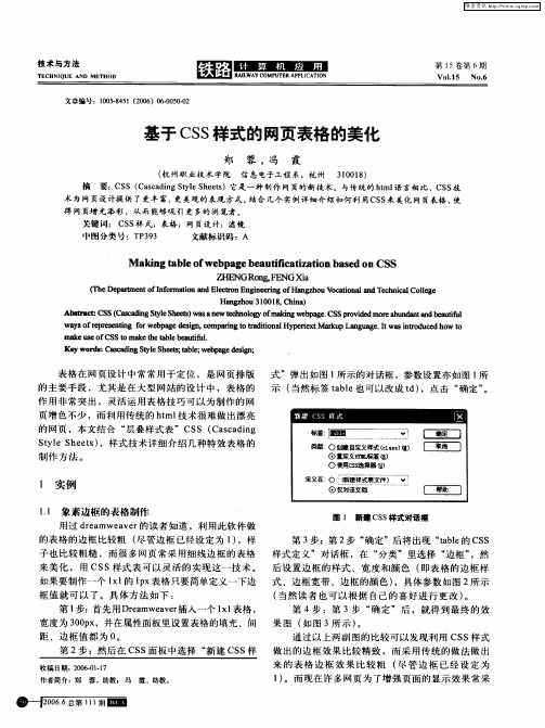 基于CSS样式的网页表格的美化