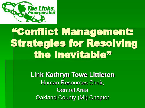 “Conflict Management Strategies for Resolving the 