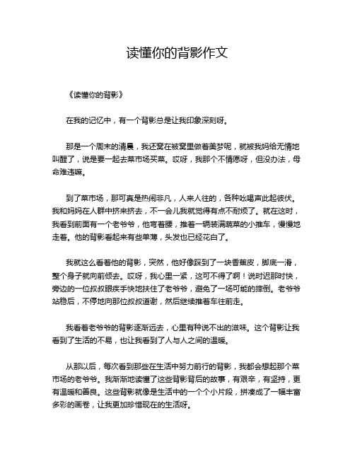 读懂你的背影的经典作文