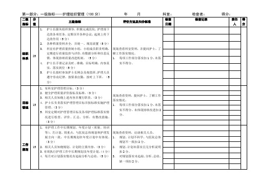 2014.7手术室护理质量自查表一二三