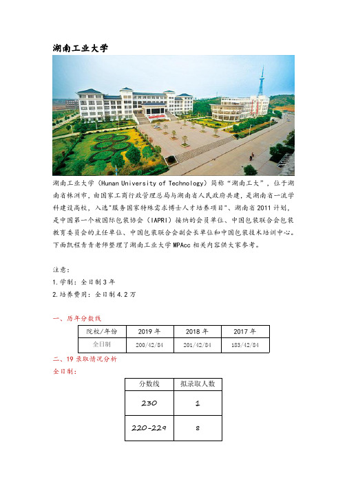 湖南省会计硕士(MPAcc)考研院校分析—湖南工业大学