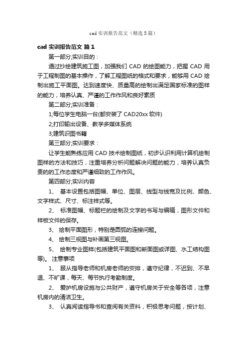 cad实训报告范文（精选5篇）