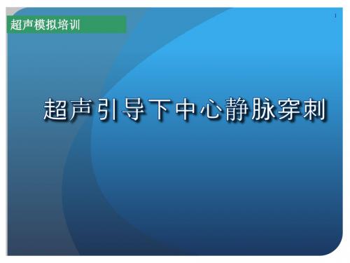 超声引导下中心静脉穿刺PPT优质课件