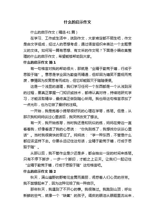 什么的启示作文（精选41篇）