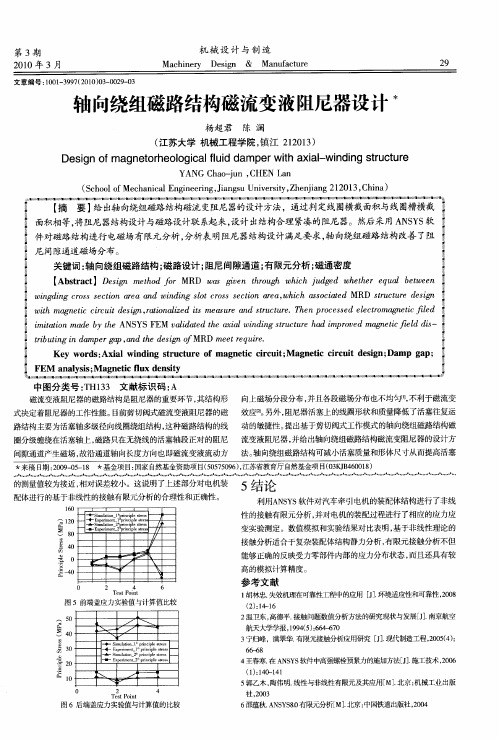 轴向绕组磁路结构磁流变液阻尼器设计