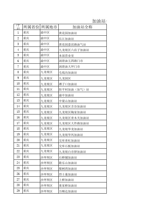 中石油各地站点