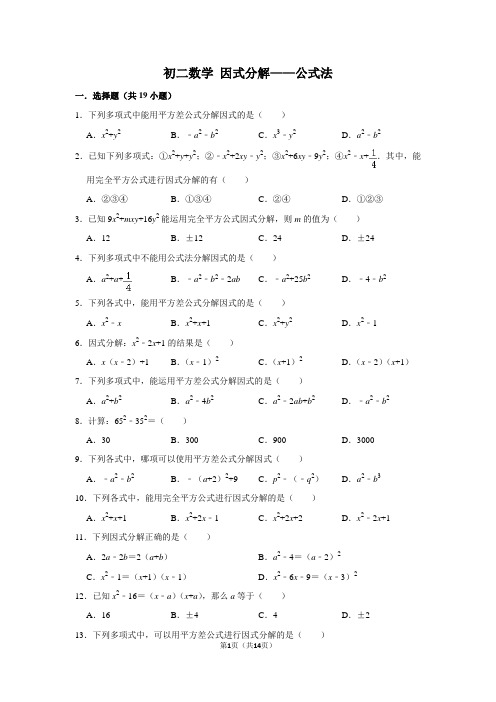 因式分解 公式法