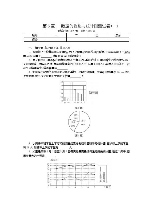 第5章  数据的收集与统计图测试卷(一)