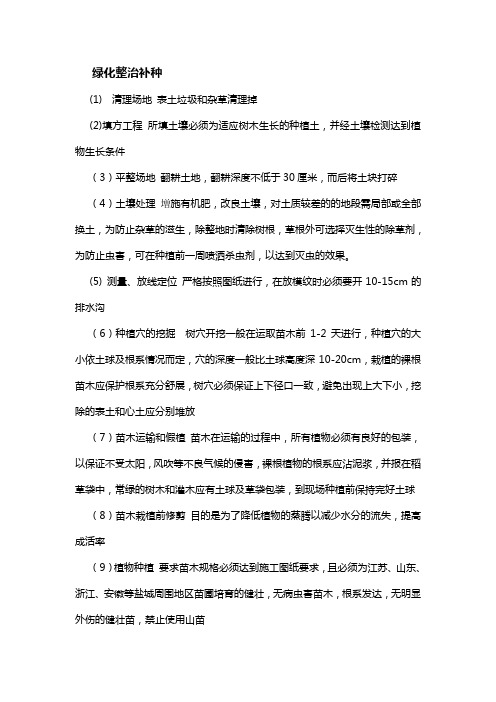 绿化整治补种施工方案