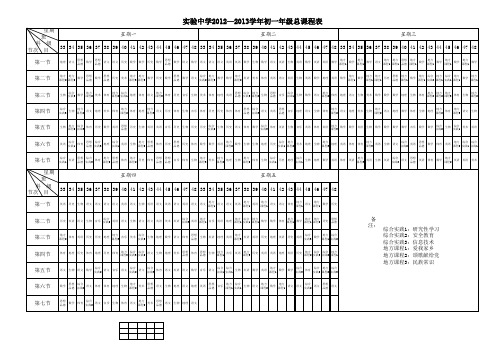 初一督导课表2012变16个班