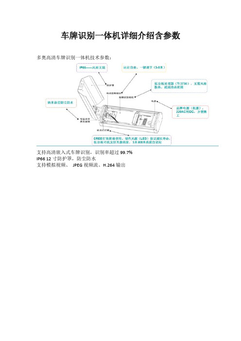 400W双摄像头车牌识别一体摄像机详细介绍含参数