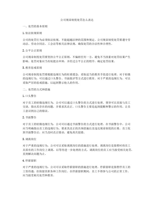 公司规章制度处罚怎么表达