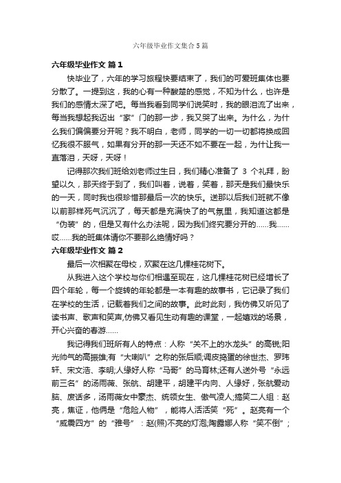 六年级毕业作文集合5篇