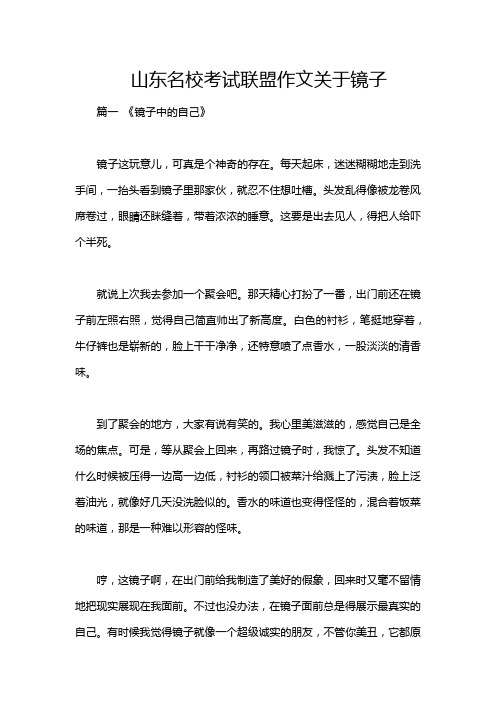 山东名校考试联盟作文关于镜子