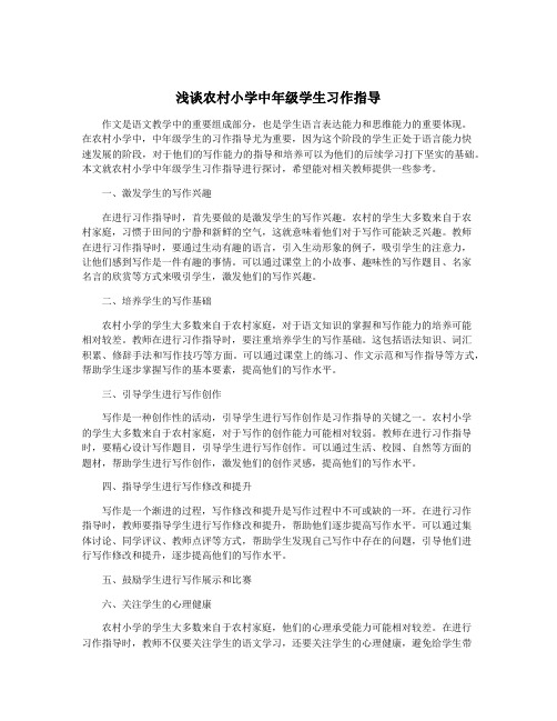 浅谈农村小学中年级学生习作指导