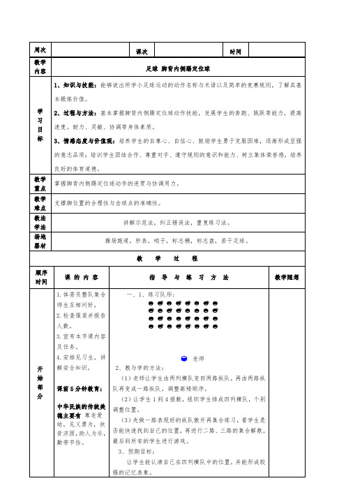 足球 脚背内侧踢定位球