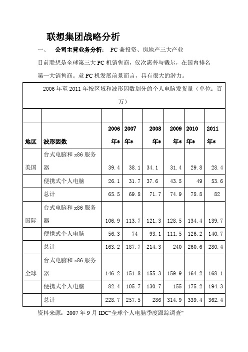 联想战略分析