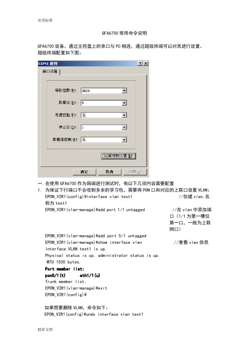 格林威尔OLT常用命令