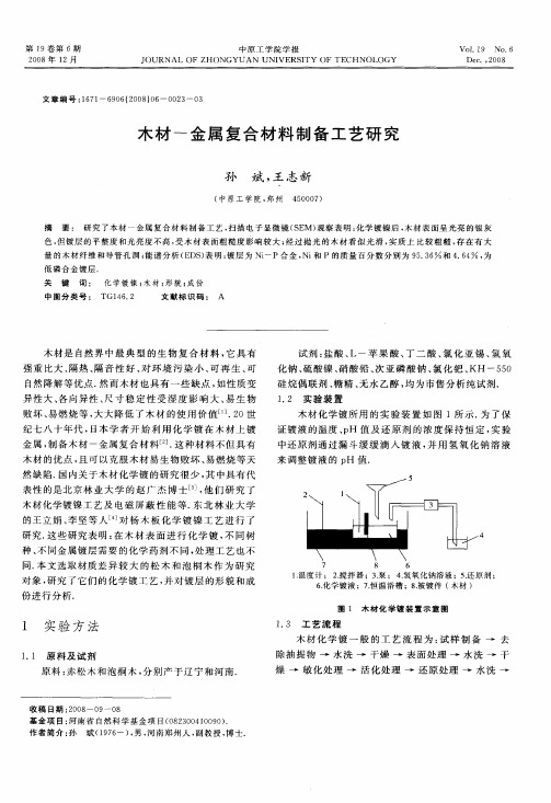 木材-金属复合材料制备工艺研究