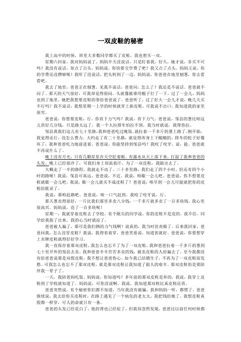 阅读理解——一双皮鞋的秘密