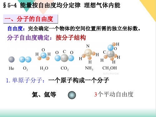 高二物理竞赛能量按自由度均分定律理想气体内能PPT(课件)