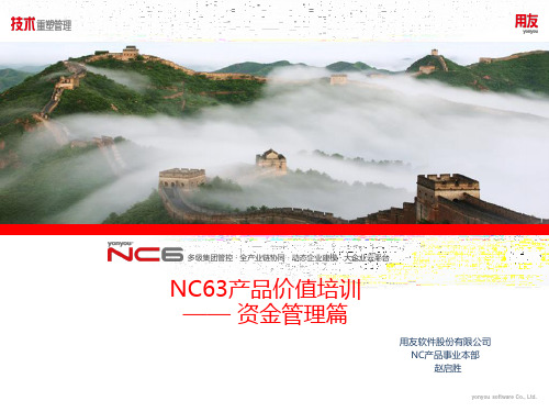 用友软件 NCV63产品价值培训--资金管理1