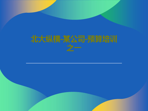 北大纵横-某公司-预算培训之一共85页文档