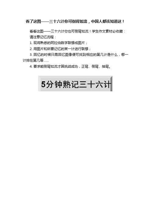 看了这图——三十六计你可倒背如流，中国人都该知道这！