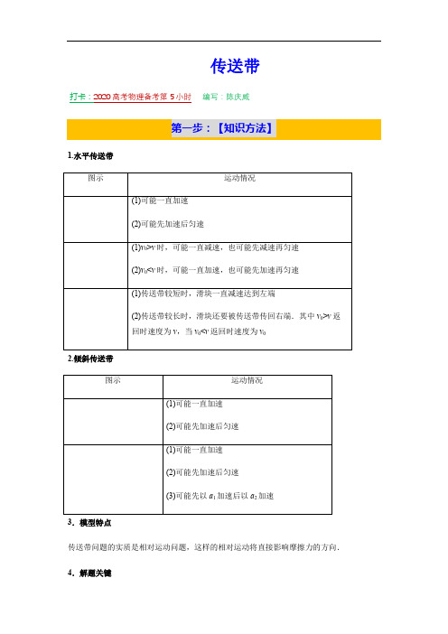 6.传送带-河南省信阳高级中学2020届高考物理备考练习