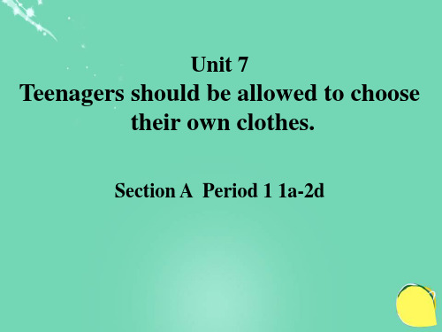 新目标英语九年级全册《Teenagers should be allowed to choose their own clothes》PPT课件(5篇)