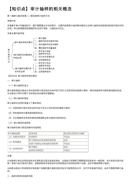 【知识点】审计抽样的相关概念