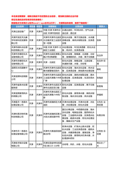 2020新版天津市软化水设备工商企业公司名录名单黄页大全48家