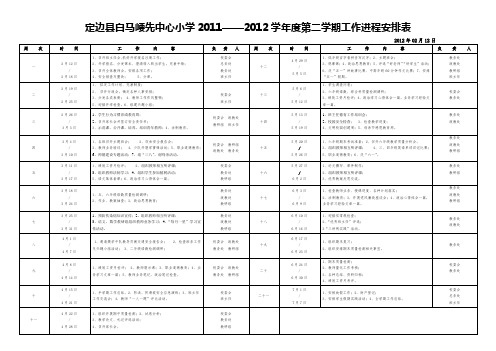 2011-2012学年度第二学期工作进程表1