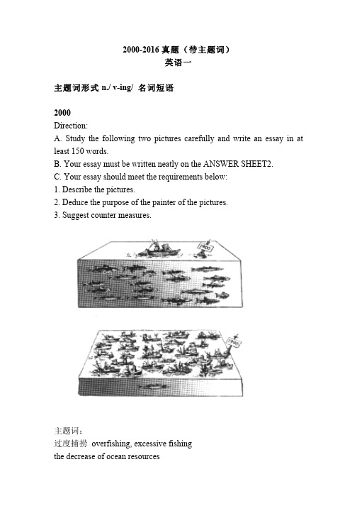 2000-2016考研英语真题大作文(带主题词)