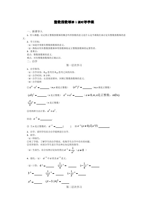 整数指数幂第1课时导学案