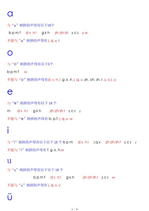 声母和韵母相拼