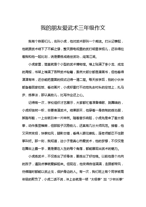 我的朋友爱武术三年级作文