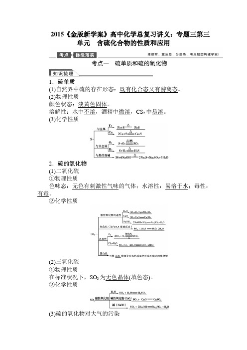 2015届高考化学第一轮专题总复习教案28