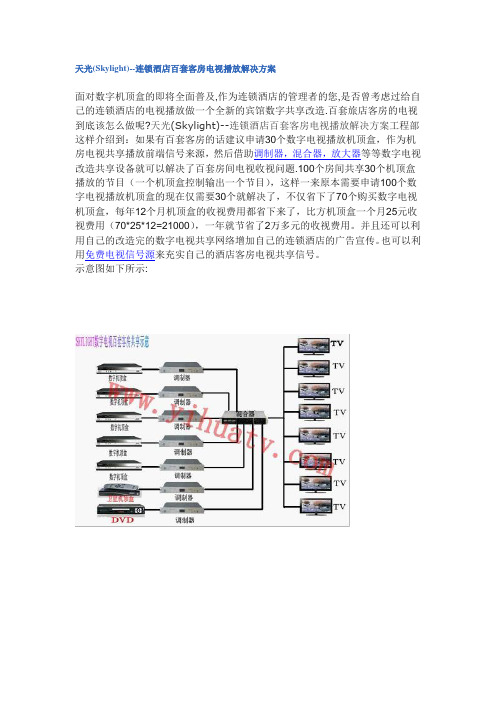 天光酒店数字电视共享方案