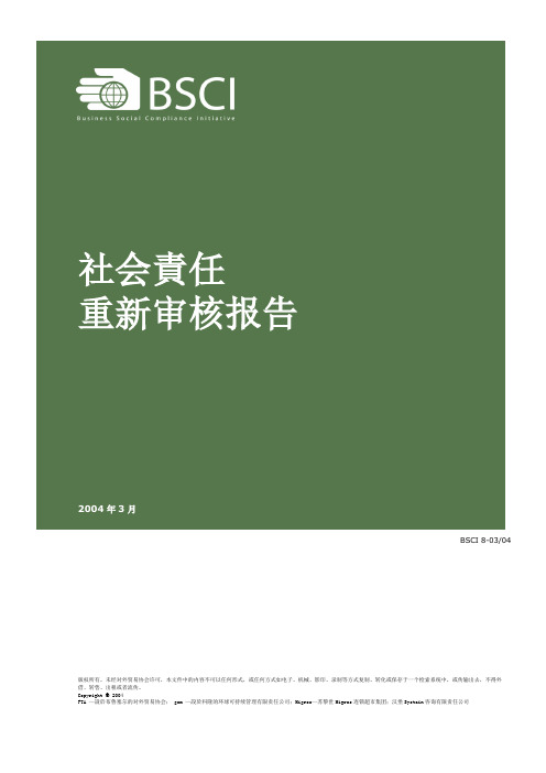 BSCI社会责任重新审核报告