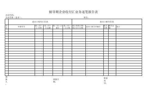 辅导期企业收付汇业务逐笔报告表